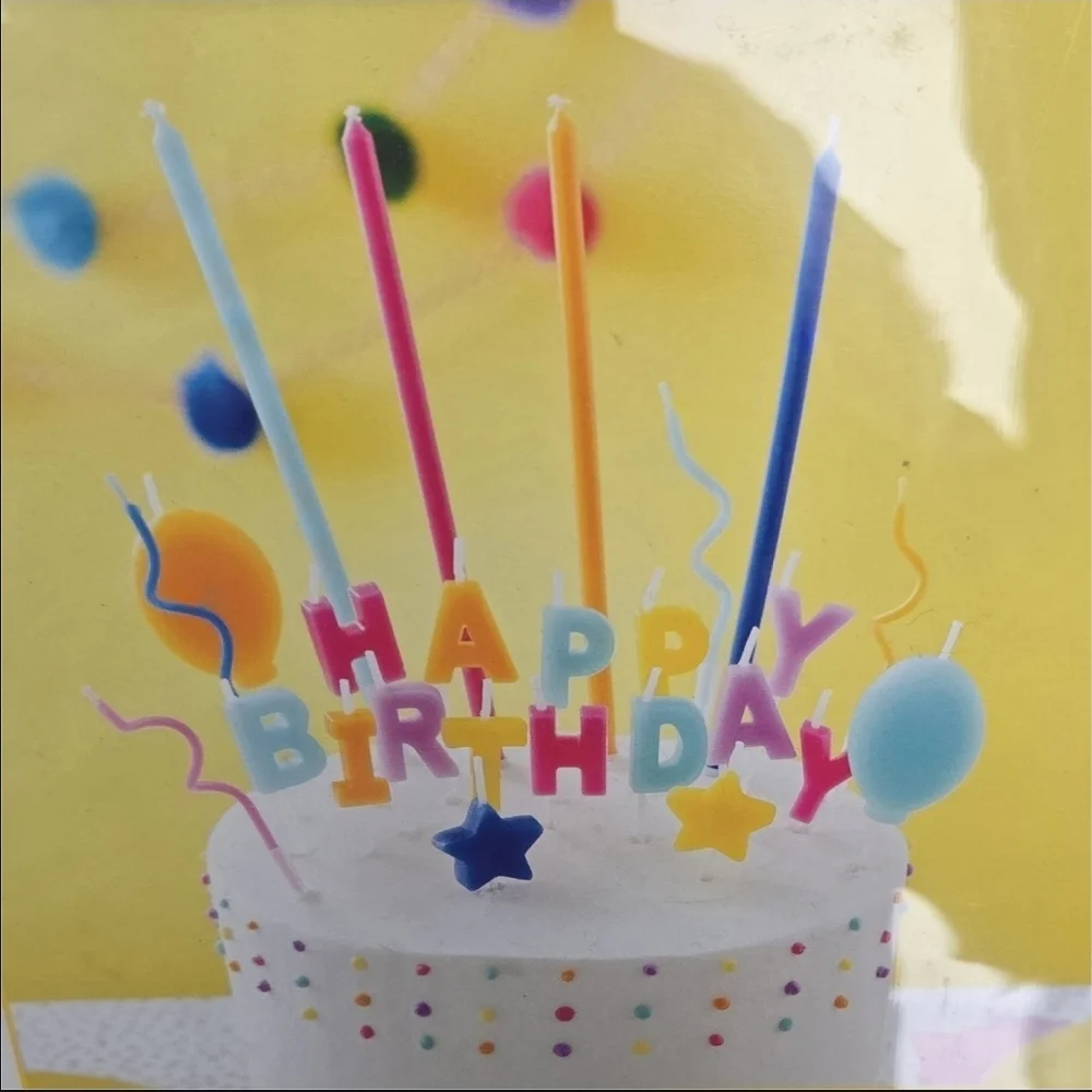 Wilton Brand New Happy Birthday Candle Set 25-Ct Multi-Color Cake Decor NWT